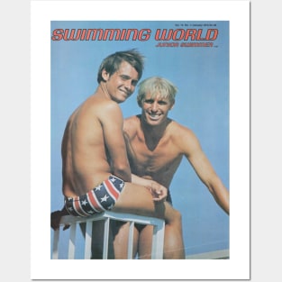 SWIMMING WORLD Junior Swimmer - Vintage Physique Muscle Male Model Magazine Cover Posters and Art